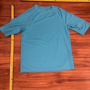 Wonder Nation Teal Rashguard Swim Short Sleeve Shirt